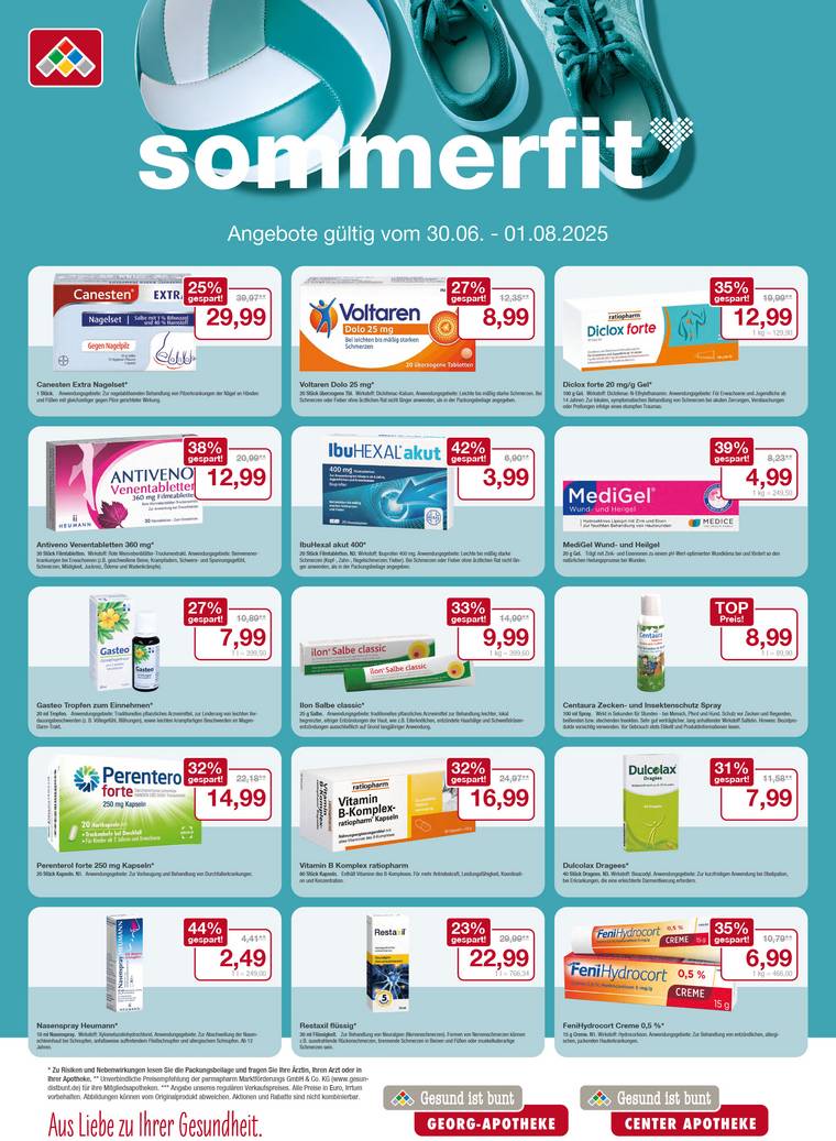 Flyer mit Angeboten für den Monat Juli